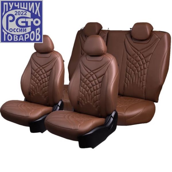 Чехлы Премиум Экокожа Байрон Президент|Жук на Peugeot 408 2012-2021 г.в.